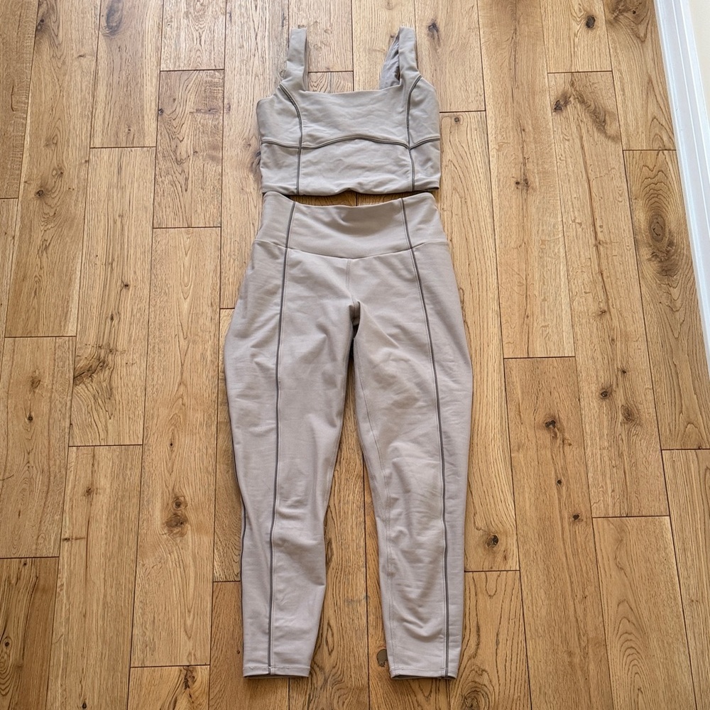 Abercrombie & Fitch YPB Taupe Leggings with Matching Crop Tank size M in both